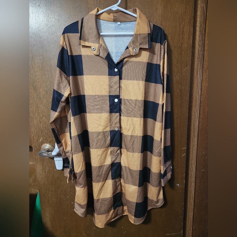 💥3for$15💥 Womens soft Plaid Snap Button-Up Shirt 3x